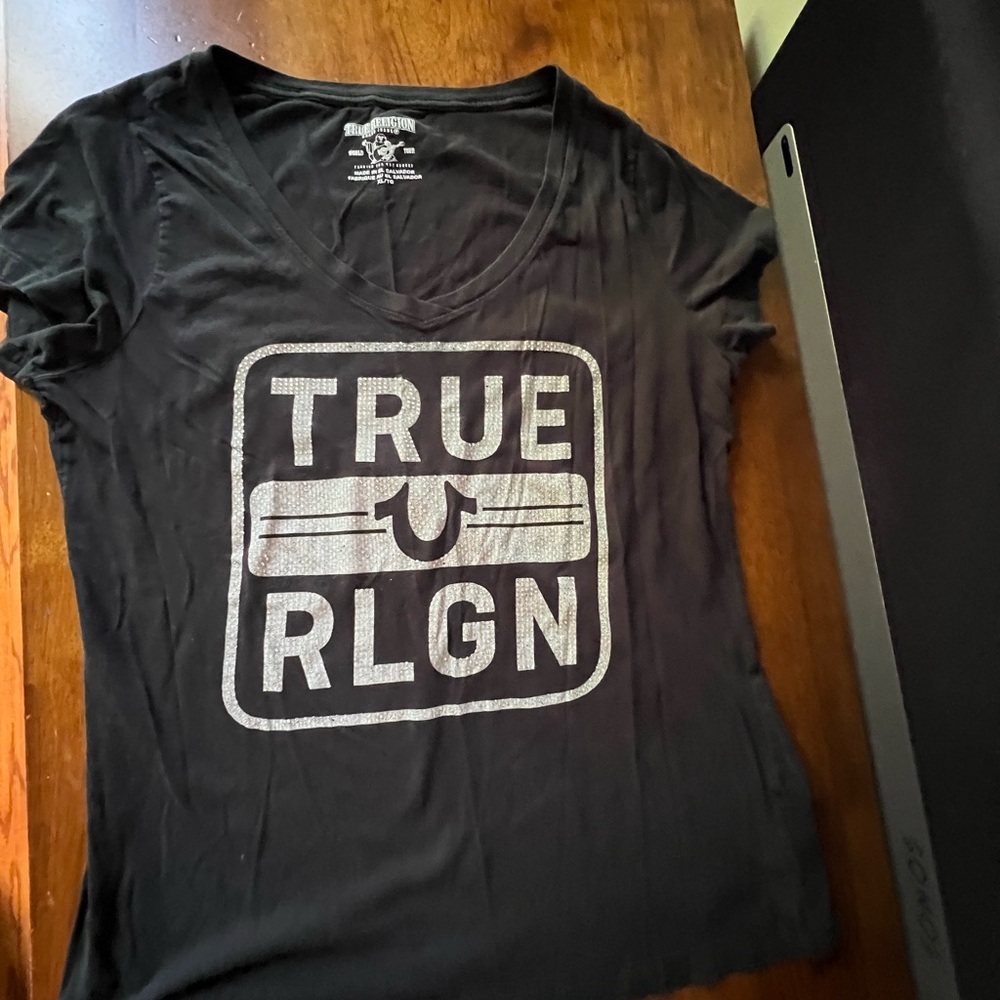 True Religion Black Graphic Short Sleeve Tee